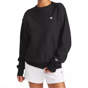 Champion Reverse Weave Crewneck Black White Red Women’s Medium